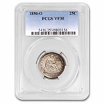 1850-O Liberty Seated Quarter VF-35 PCGS