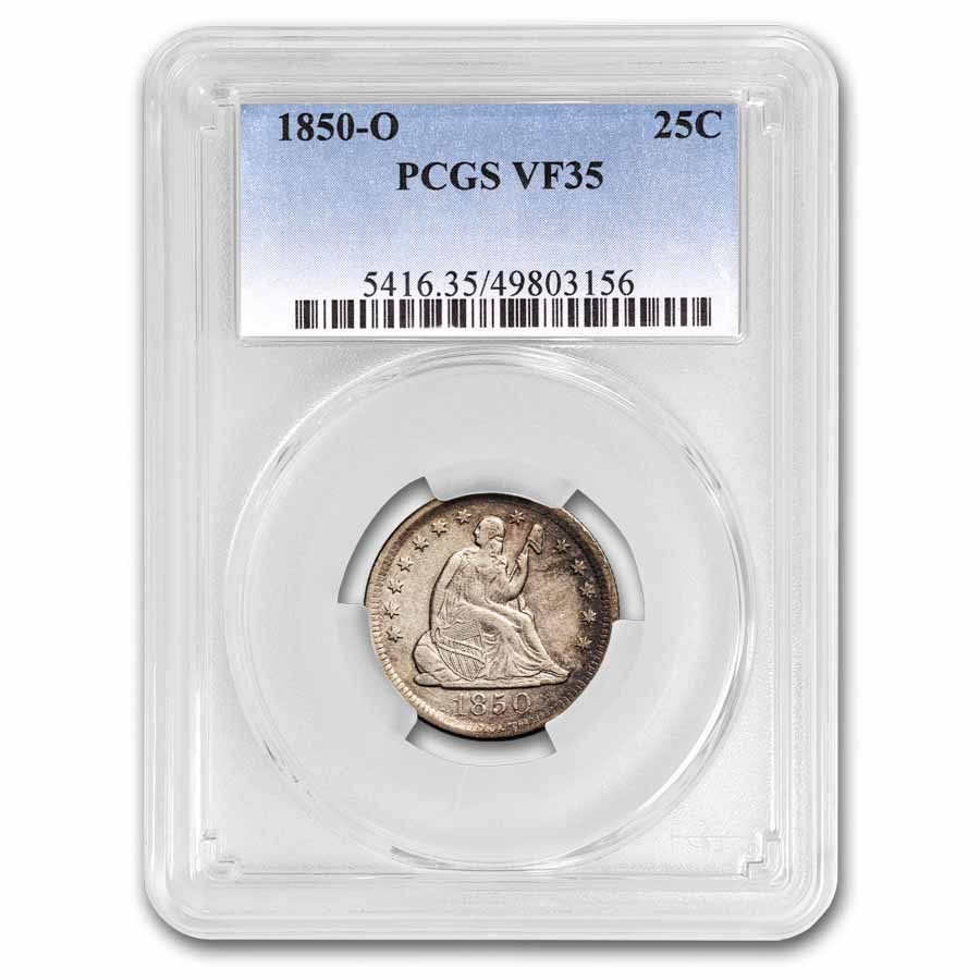 1850-O Liberty Seated Quarter VF-35 PCGS