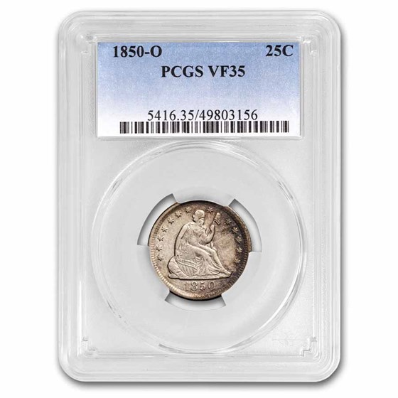 1850-O Liberty Seated Quarter VF-35 PCGS 1850-O Liberty Seated Quarter VF-35 PCGS