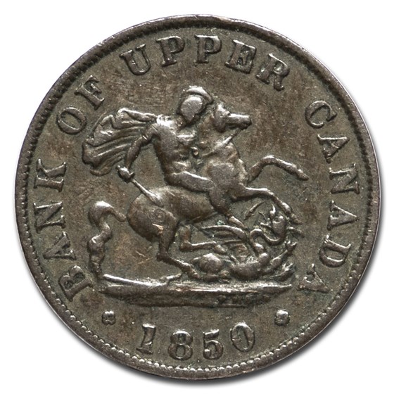 1850 Upper Canada Half Penny Bank Token XF 1850 Upper Canada Half Penny Bank Token XF