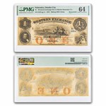 1850s $1 Western Exchange Omaha City, Nebraska CU-64 PMG