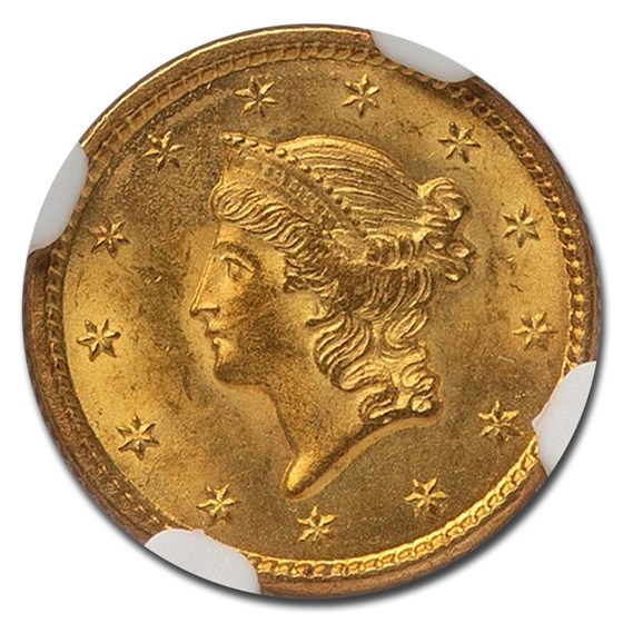 Buy 1851 1 Indian Head Gold Dollar MS65 NGC APMEX