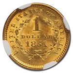 1851 $1 Liberty Head Gold Dollar MS-65 NGC