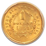 1851 $1 Liberty Head Gold MS-63 PCGS