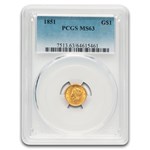 1851 $1 Liberty Head Gold MS-63 PCGS
