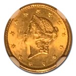 1851 $1 Liberty Head Gold MS-64 NGC
