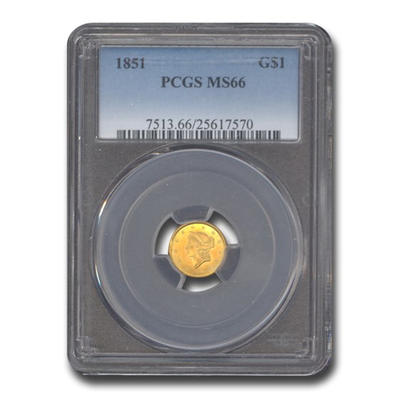 1851 $1 Liberty Head Gold MS-66 PCGS 1851 $1 Liberty Head Gold MS-66 PCGS
