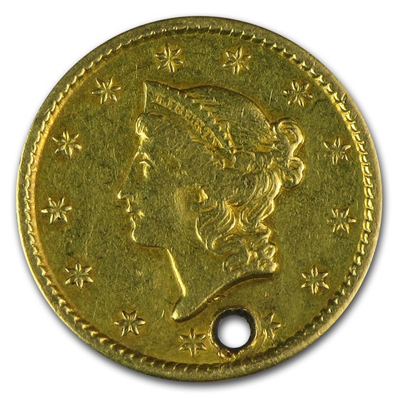1851 $1 Liberty Head Gold XF Details (Holed) 1851 $1 Liberty Head Gold XF Details (Holed)