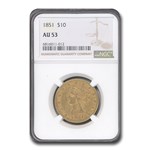 1851 $10 Liberty Gold Eagle AU-53 NGC