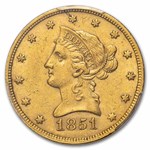 1851 $10 Liberty Gold Eagle AU-55 PCGS