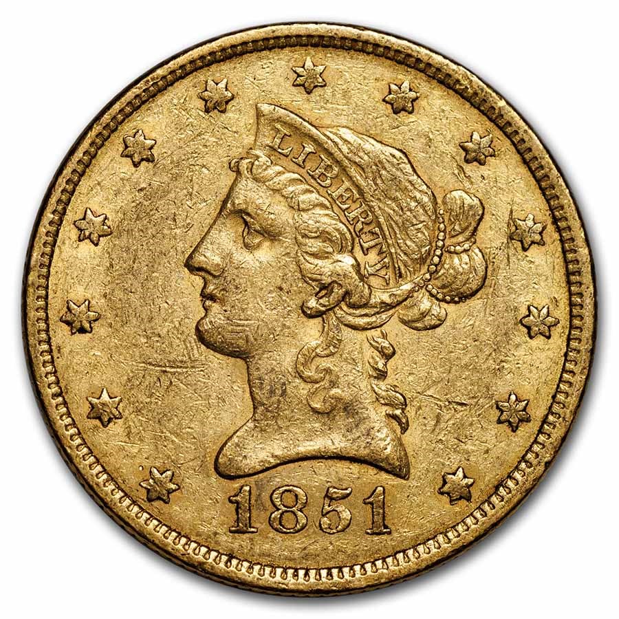 1851 $10 Liberty Gold Eagle XF