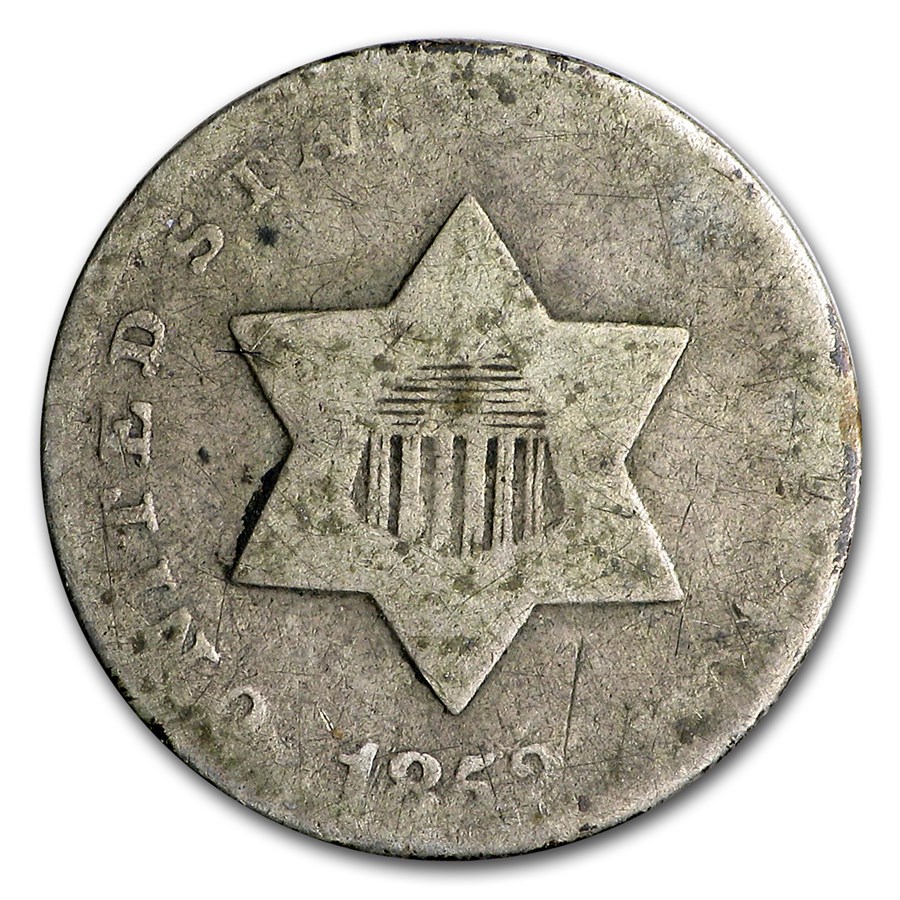 1851-1862 Three Cent Silver Avg Circ