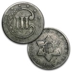 1851-1862 Three Cent Silver Fine/VF