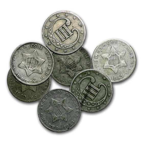 1851-1862 Three Cent Silver Fine/VF 1851-1862 Three Cent Silver Fine/VF