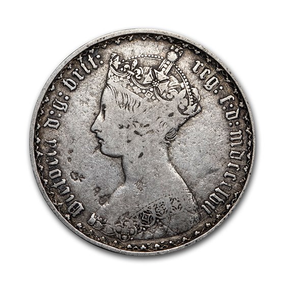 1851-1887 Great Britain Silver Gothic Florin Victoria Avg Circ 1851-1887 Great Britain Silver Gothic Florin Victoria Avg Circ