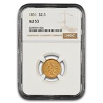 1851 $2.50 Liberty Gold Quarter Eagle AU-53 NGC