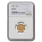 1851 $2.50 Liberty Gold Quarter Eagle AU-53 NGC