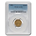 1851 $2.50 Liberty Gold Quarter Eagle AU-53 PCGS
