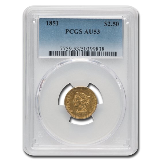 1851 $2.50 Liberty Gold Quarter Eagle AU-53 PCGS 1851 $2.50 Liberty Gold Quarter Eagle AU-53 PCGS