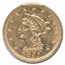 1851 $2.50 Liberty Gold Quarter Eagle AU-58 PCGS