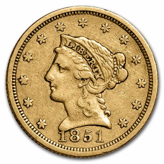 1851 $2.50 Liberty Gold Quarter Eagle XF 1851 $2.50 Liberty Gold Quarter Eagle XF