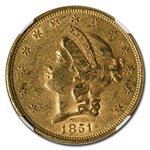 1851 $20 Liberty Gold Double Eagle AU-58 NGC