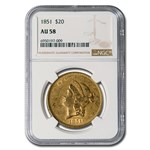 1851 $20 Liberty Gold Double Eagle AU-58 NGC