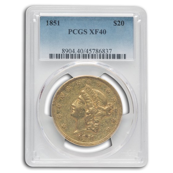 1851 $20 Liberty Gold Double Eagle XF-40 PCGS 1851 $20 Liberty Gold Double Eagle XF-40 PCGS