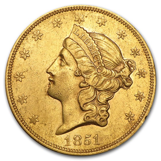 1851 $20 Liberty Gold Double Eagle XF Details (Cleaned) 1851 $20 Liberty Gold Double Eagle XF Details (Cleaned)