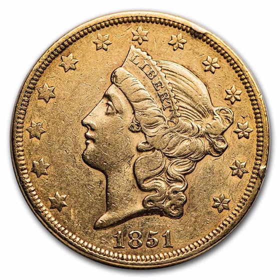 1851 $20 Liberty Gold Double Eagle XF 1851 $20 Liberty Gold Double Eagle XF