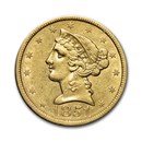 1851 $5 Liberty Gold Half Eagle AU