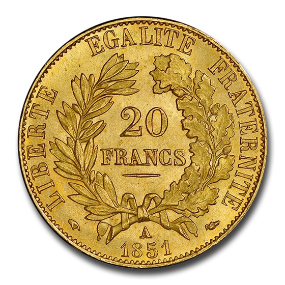 Buy 1851-A France Gold 20 Francs MS-65+ NGC | APMEX