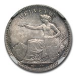 1851-A Switzerland Silver 1/2 Franc MS-65+ NGC