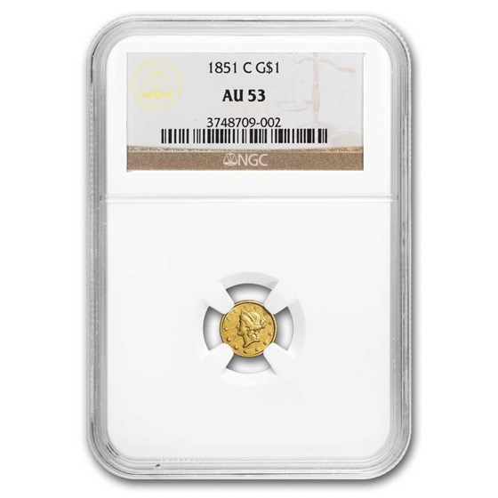 1851-C $1 Liberty Head Gold AU-53 NGC 1851-C $1 Liberty Head Gold AU-53 NGC