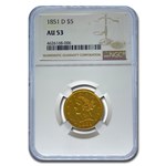 1851-D $5 Liberty Gold Half Eagle AU-53 NGC