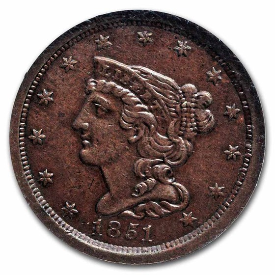1851 Half Cent AU-53 NGC (Brown) 1851 Half Cent AU-53 NGC (Brown)