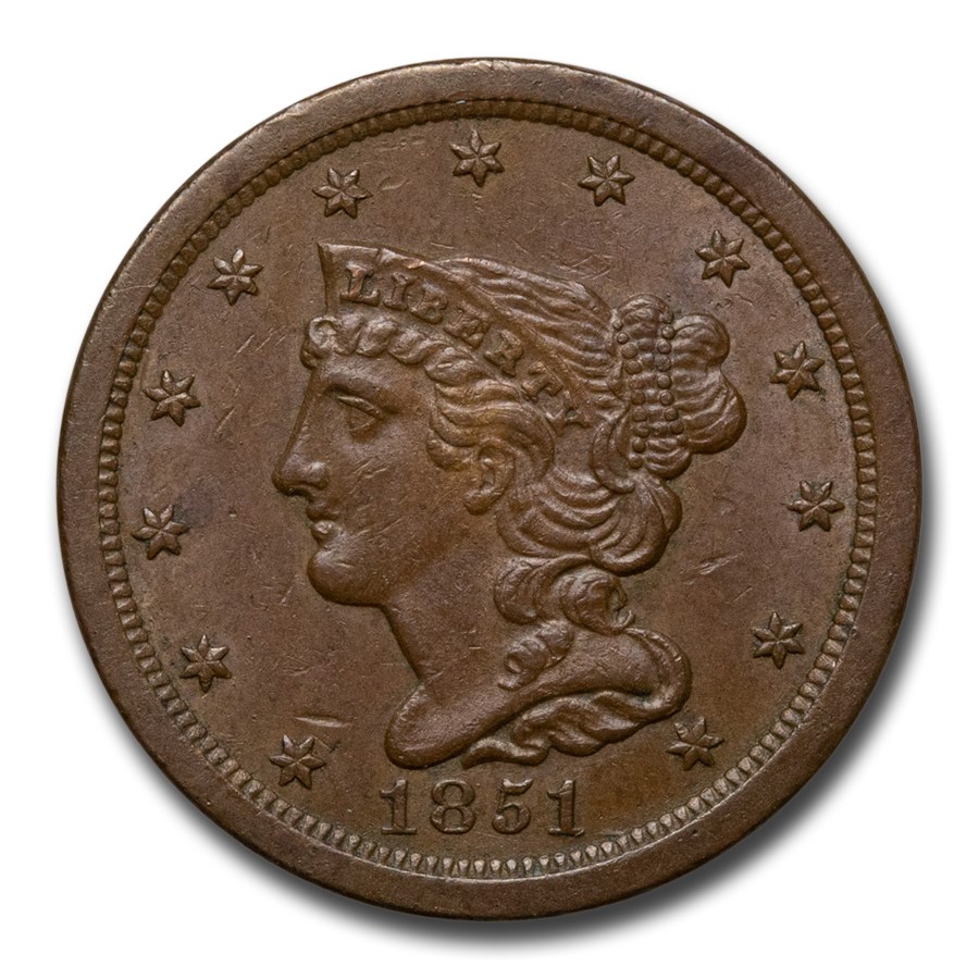 1851 Half Cent BU (Brown)