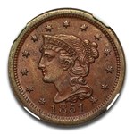 1851/INV 18 Large Cent MS-62 NGC (Brown, N-3)