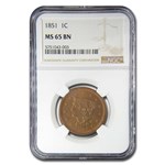 1851 Large Cent MS-65 NGC (Brown)