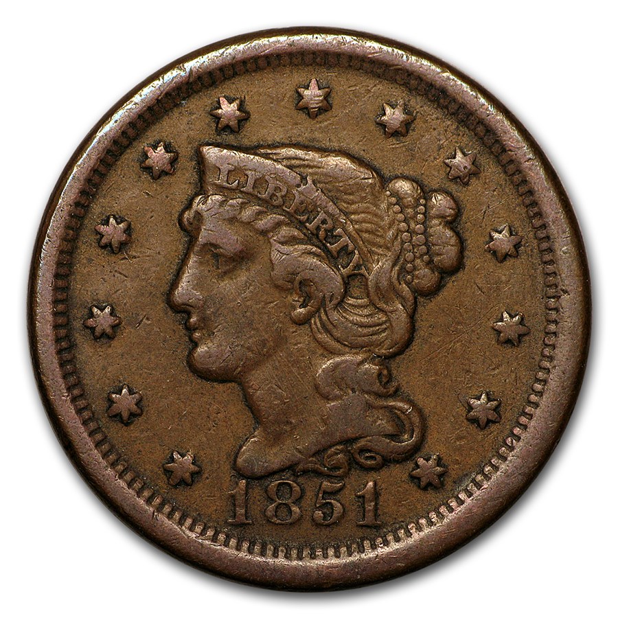 1851 Large Cent VF