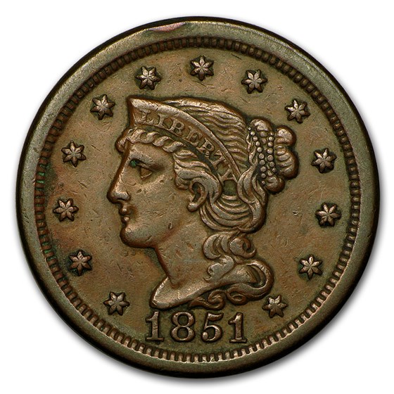 1851 Large Cent XF