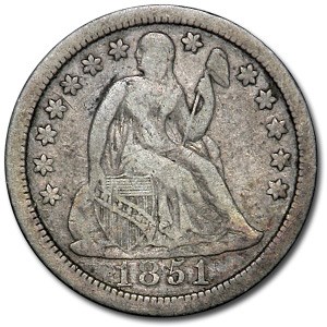 1851 Liberty Seated Dime Fine
