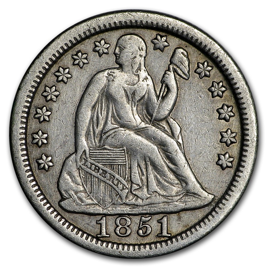 1851 Liberty Seated Dime XF