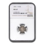 1851 Liberty Seated Half Dime MS-67 NGC