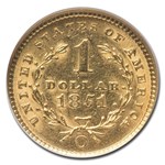 1851-O $1 Liberty Head Gold Dollar MS-61 NGC