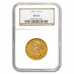 1851-O $10 Liberty Gold Eagle AU-53 NGC