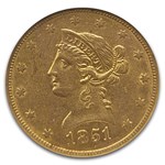 1851-O $10 Liberty Gold Eagle AU-55 NGC