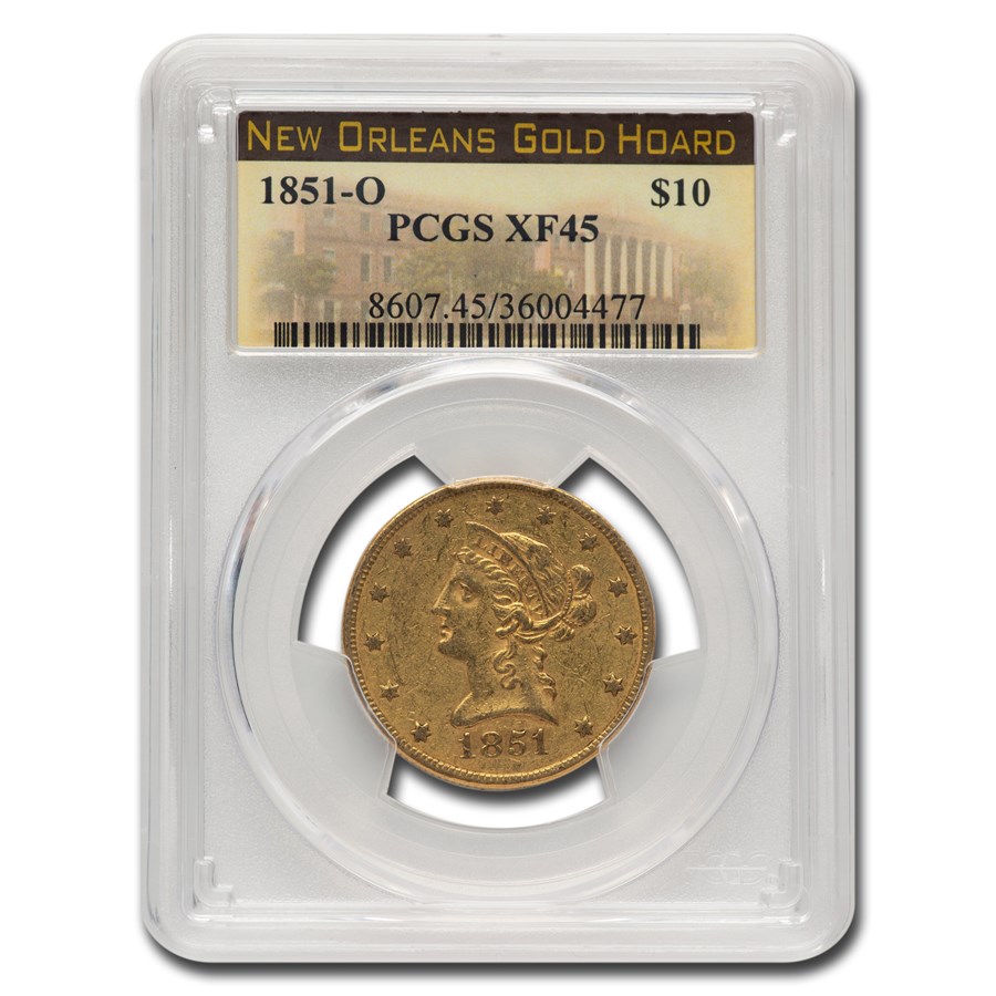 1851-O $10 Liberty Gold Eagle XF-45 PCGS