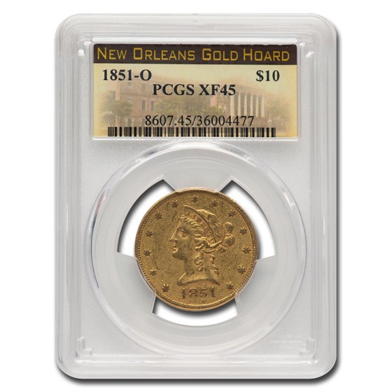1851-O $10 Liberty Gold Eagle XF-45 PCGS 1851-O $10 Liberty Gold Eagle XF-45 PCGS