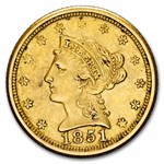 1851-O $2.50 Liberty Gold Quarter Eagle XF